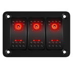 3-Gang Marine Rocker Switch Panel – 12V/24V Waterproof