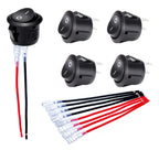 20mm Mini Round Rocker Switch – ON/OFF SPST, 5-Pack