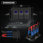 3-Gang Marine Rocker Switch Panel – 12V/24V Waterproof