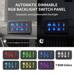8-Gang RGB LED Auxiliary Switch Panel – Multi-Function Touch Control