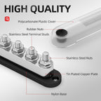 600A Power Distribution Block – 12V Bus Bar, Positive & Negative