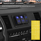 3-Gang Marine Rocker Switch Panel – 12V/24V Waterproof
