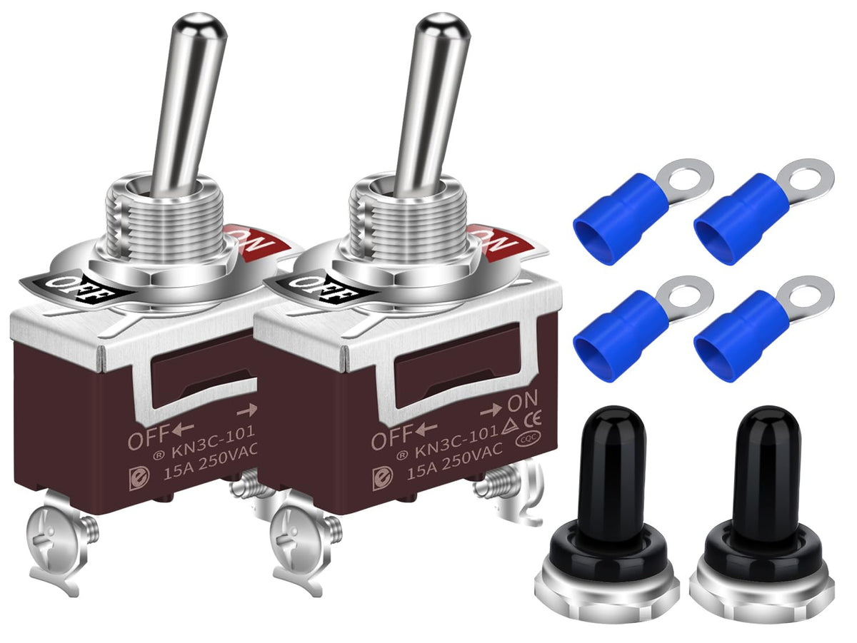 Waterproof Toggle Switch 12V 30A – Heavy-Duty SPST ON/OFF, 2 Pack