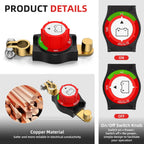 250A Battery Disconnect Switch – 12V–48V Top Post Kill Switch