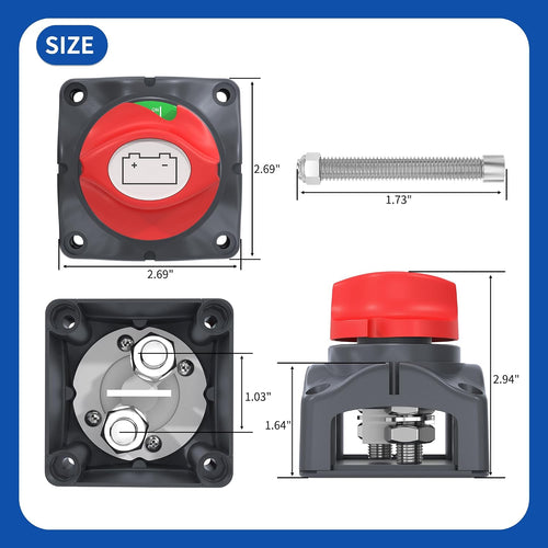 12V-48V 275A Battery Disconnect Switch – Waterproof ON/OFF Master Switch