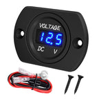 Waterproof Digital Voltmeter – DC 8–48V Blue LED Battery Monitor