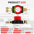 250A Battery Disconnect Switch – 12V–48V Top Post Kill Switch