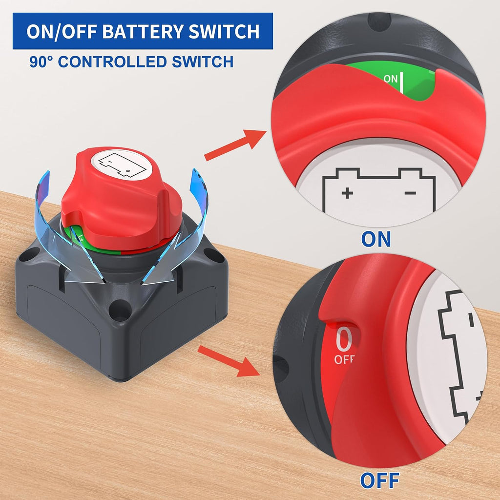 12V-48V 275A Battery Disconnect Switch – Waterproof ON/OFF Master Switch